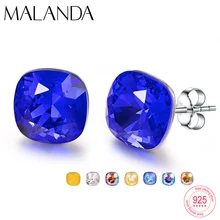 Crystals From Swarovski Stud Earrings For Women New Fashion Sterling silver Earrings Piercing Earring Elegant Wedding Jewelry