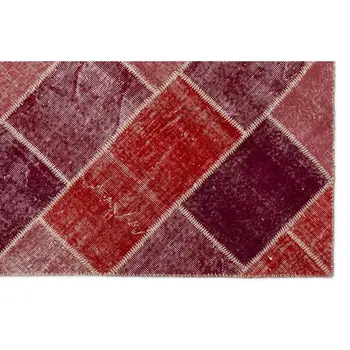 

Handmade Red Vintage Overdyed Patchwork Area Rug 160x230 Cm-5'3''X7'7''