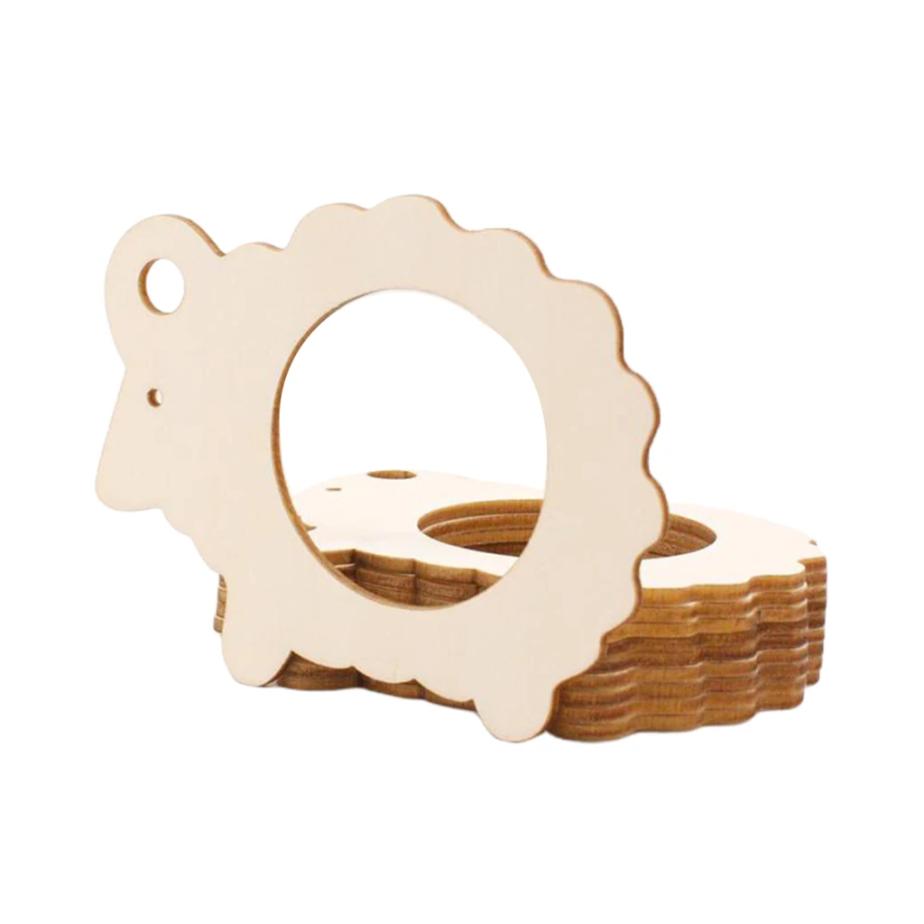 10pcs Dinner Napkin Buckle Wedding Party Napkin Ring Holder Wood Crafted