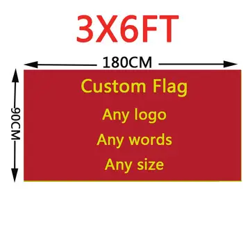 

Large Custom Flags 90x180cm All Logo Advertising Sport Parades Club Banner 3x6FT 100D Polyester Brass Grommet Outdoor Decoration