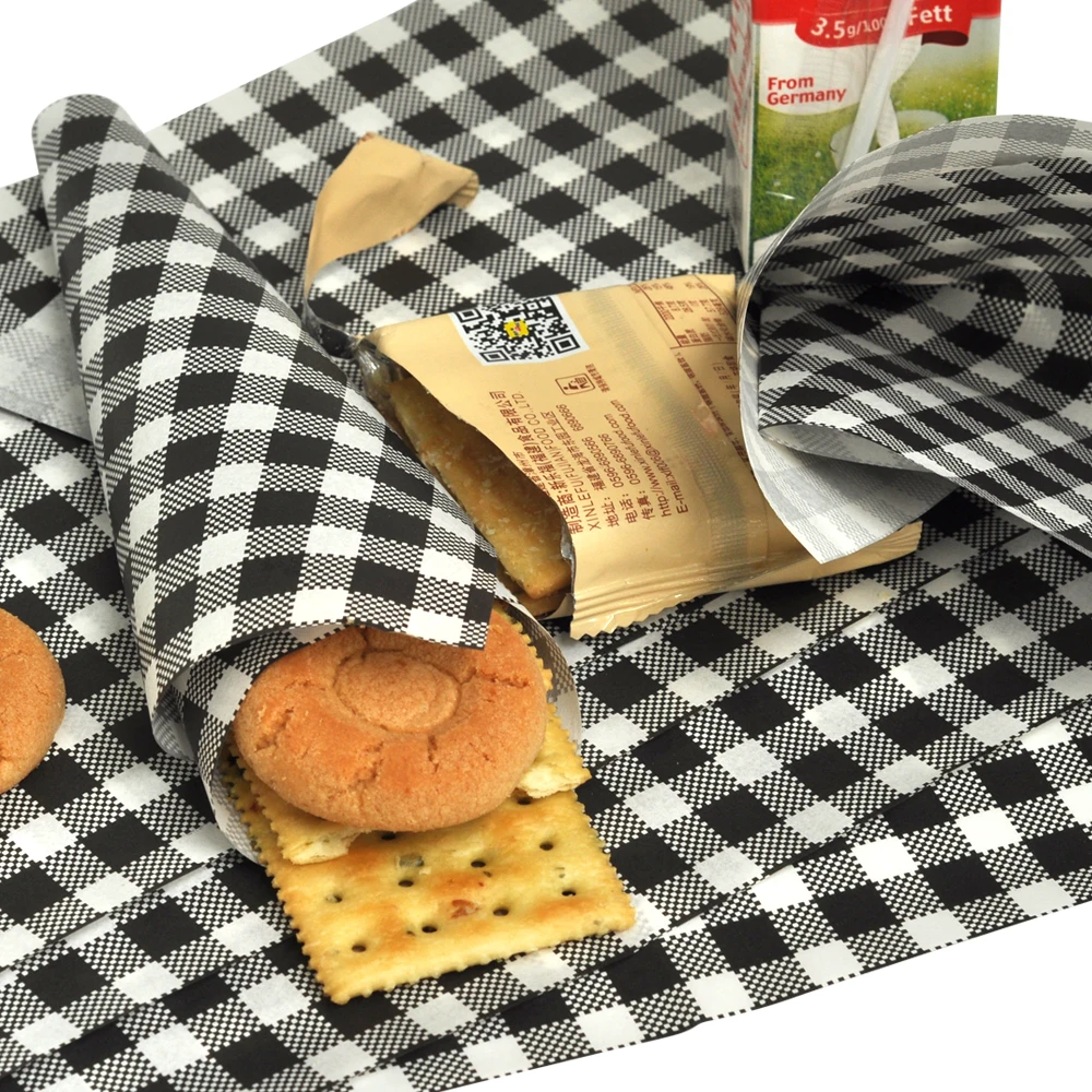 200 шт решетчатая упаковка продуктов питания бумага для пищевая упаковка бумажный хлебный сэндвич бургер фри упаковочные инструменты для выпечки фаст-фуд