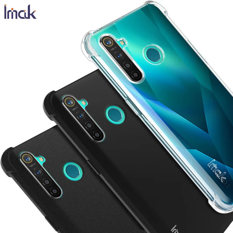 Imak матовый чехол для Realme5 Pro TPU чехол для подушки безопасности Противоударный задняя крышка для Realme Q чехол мягкий силиконовый