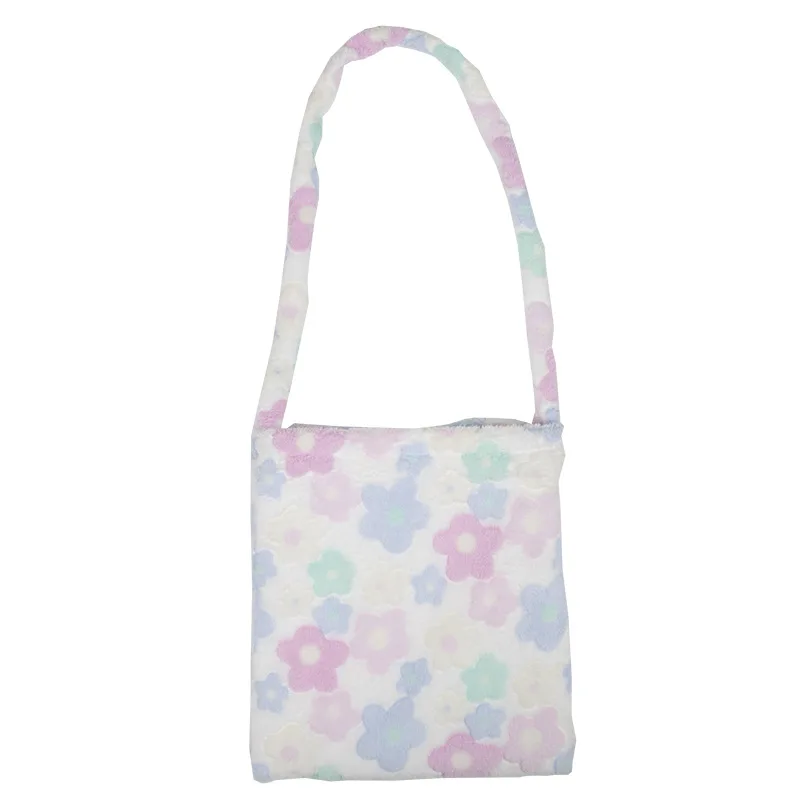 fluffy flower shoulder bag