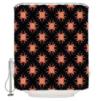 

Geometric Retro Flower Texture Modern Shower Curtain Waterproof Bathroom Shower Curtain With Hook Accessory Bathroom Accessories