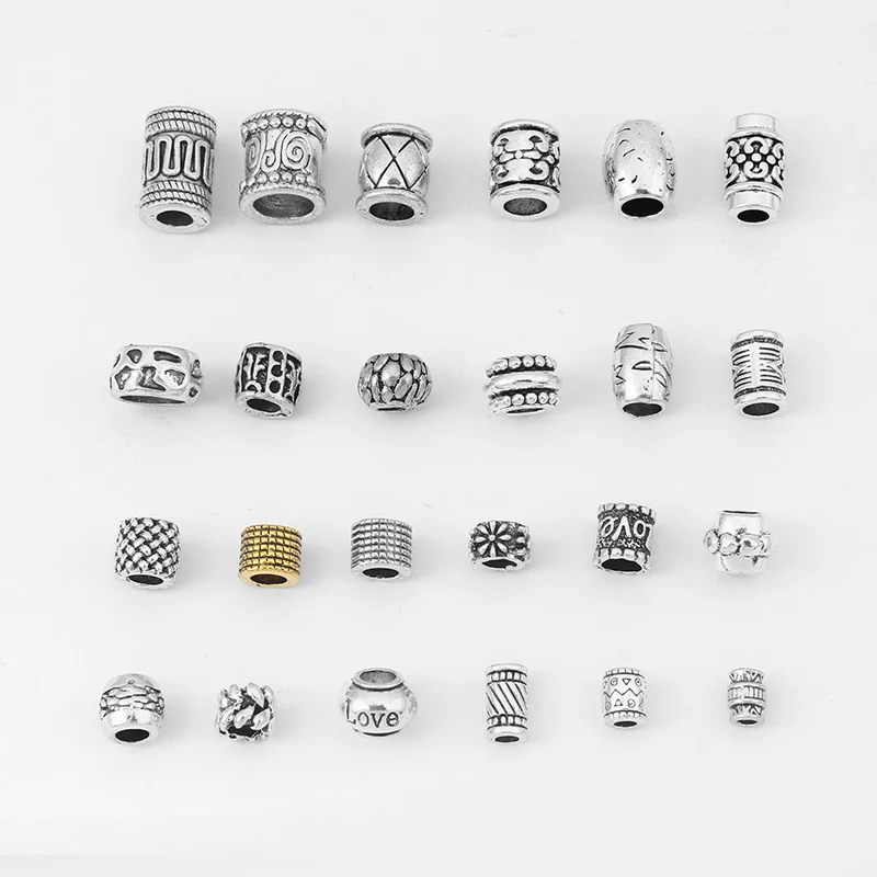 Big Hole Accessories Tibetan silver Loose Spacer Beads 10 Pcs Jewelry  Metal 