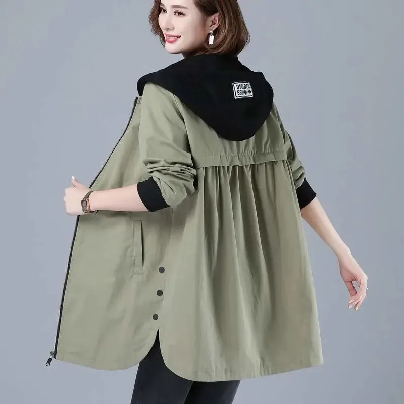 2021 New Autumn Women Jacket Casual Basic Coat Pocket Zipper Jackets Long Sleeve Female Windbreaker Loose Hooded Outwear C-37 2021 New Autumn Women Jacket Casual Basic Coat Pocket Zipper Jackets Long Sleeve Female Windbreaker Loose Hooded Outwear C-37