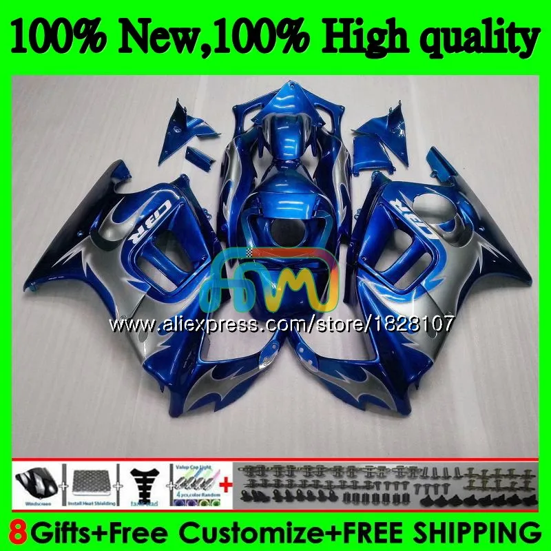 CBR600F3 комплект для HONDA CBR 600F3 600 FS F3 95 96 синего и серебряного цвета 1997 1998 3BS. 128 CBR600FS CBR600 F3 1995 1996 97 98 обтекатель бака - Цвет: No. 1