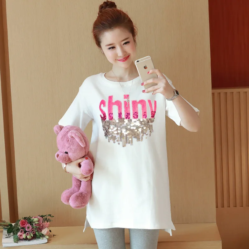 

2019 Photo Shoot New Style Summer Wear Fashion Models New Style Pregnant Women Summer T-shirt Short Sleeve T-shirt Maternity Clo