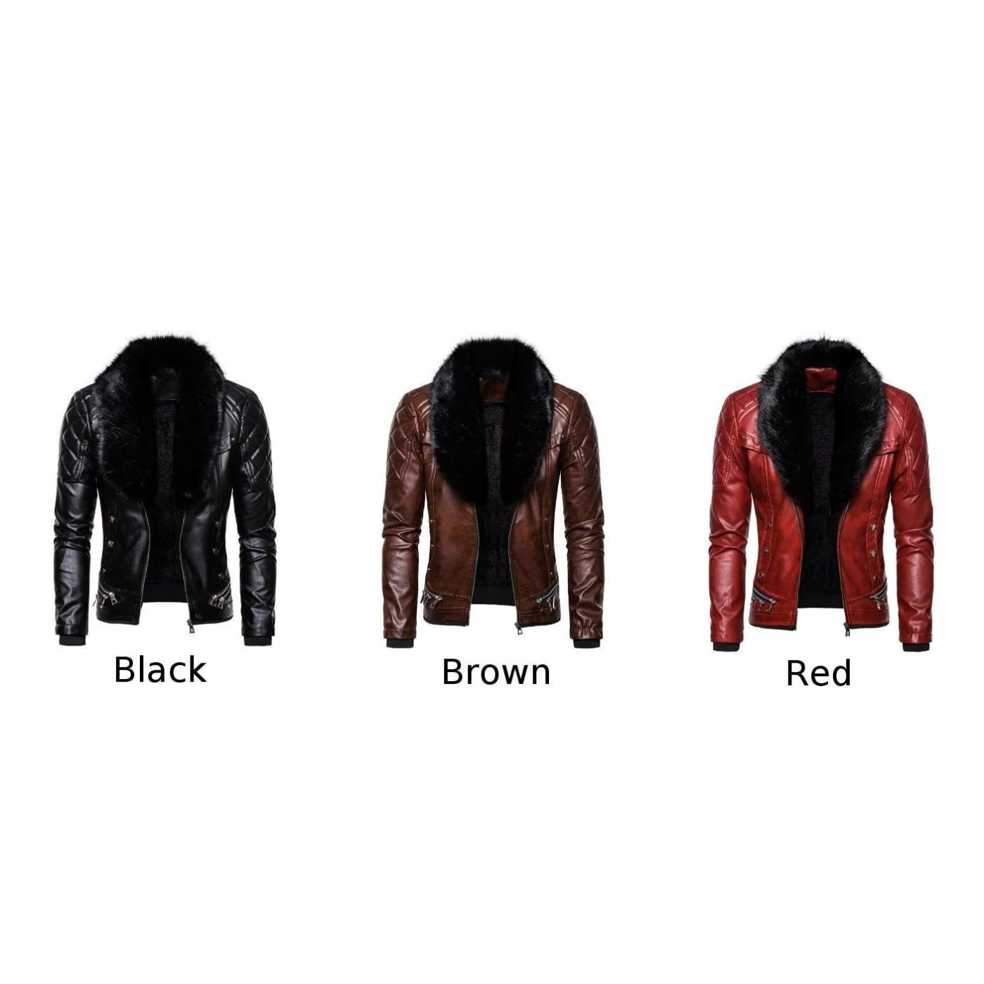 Мужская Панк теплая Съемная куртка с воротником из искусственной кожи на молнии 3XL