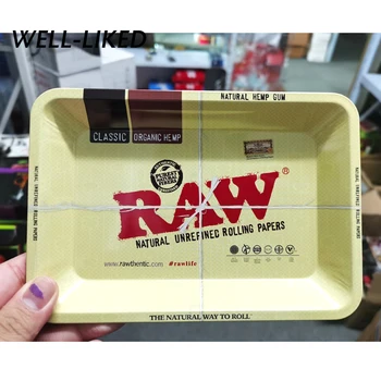 

18*12.5 cm Table Small Women Cigarette Joint Smoking Dish Metal Tin Tobacco Rolling Paper Tray Storage Drop Shipping