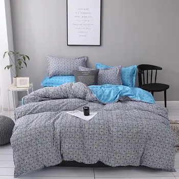 

20 Bedding Set Quilt Duvet Cover Sets King Queen Double Twin Full Size Blue Geometry Bed Linens Comforter Covers Bed Linens