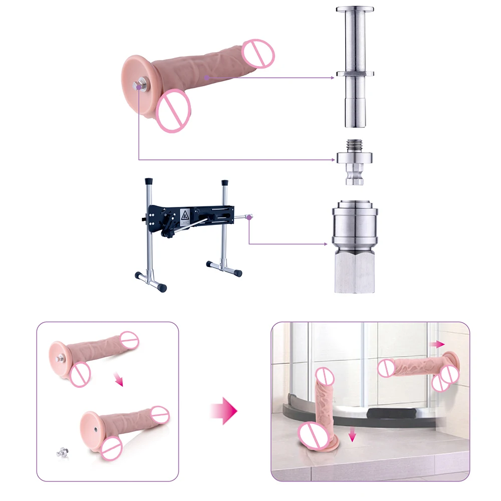 Hismith KlicLok System Adapter Convert to Quick Air Connector All-Metal Self-Lock Dildo Adapter Sex Machines Attachments