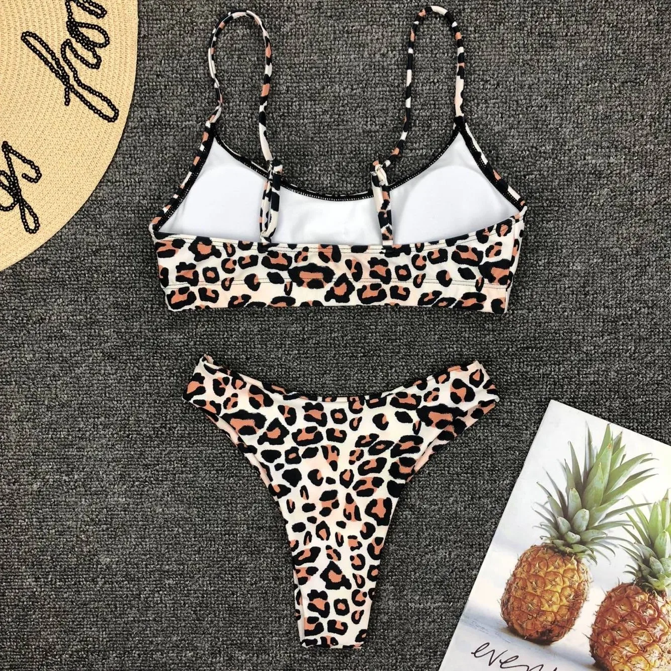 plus size swimwear Sexy Bikini Swimwear Women Push Up Swimsuit Bathing Suit Brazilian Biquini Animal Print Leopard Beach Wear Padding Swimming Suit three piece bikini