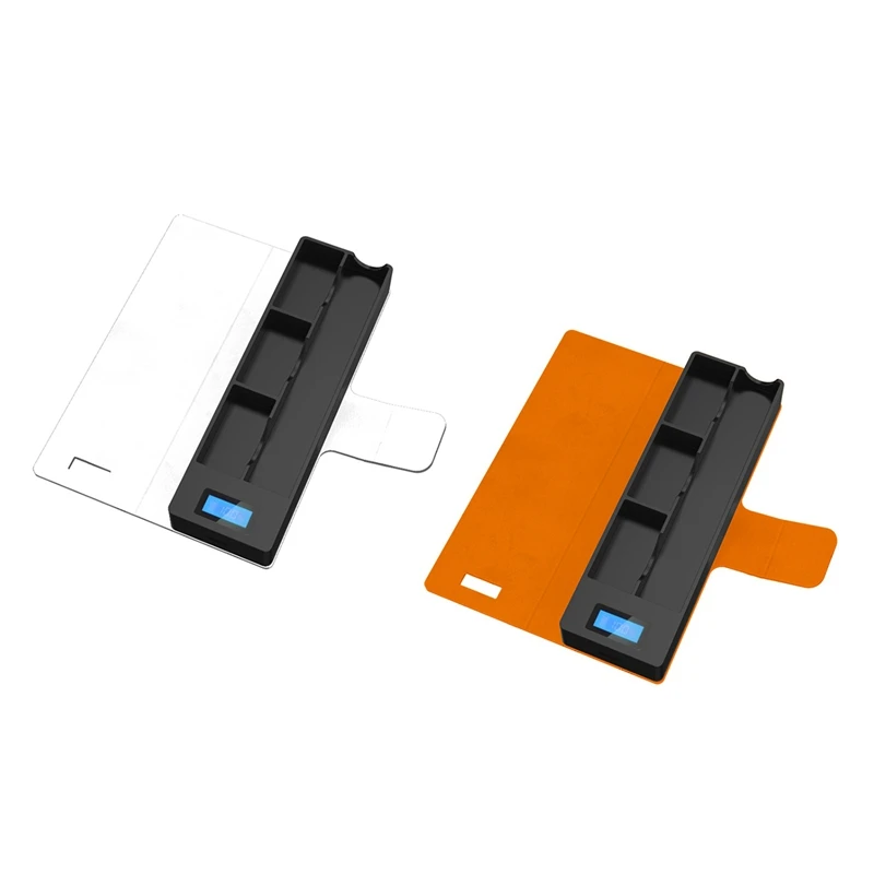 

2Pcs Universal Compatible for Juul Electronic Charger for Juul00 Mobile Charging Pods Case Holder Box - White & Orange