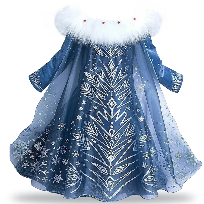 Новогоднее платье Эльзы для девочек; рождественские платья; Детский карнавальный маскарадный костюм для детей; платья принцессы для дня рождения