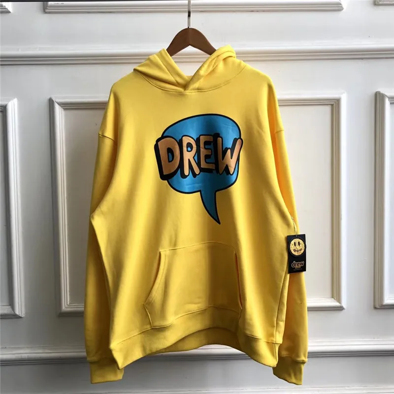 Drew House/Высококачественная уличная одежда для пар; толстовка со смайликом; Джастин Бибер; Drew Hous; модная зимняя толстовка с капюшоном