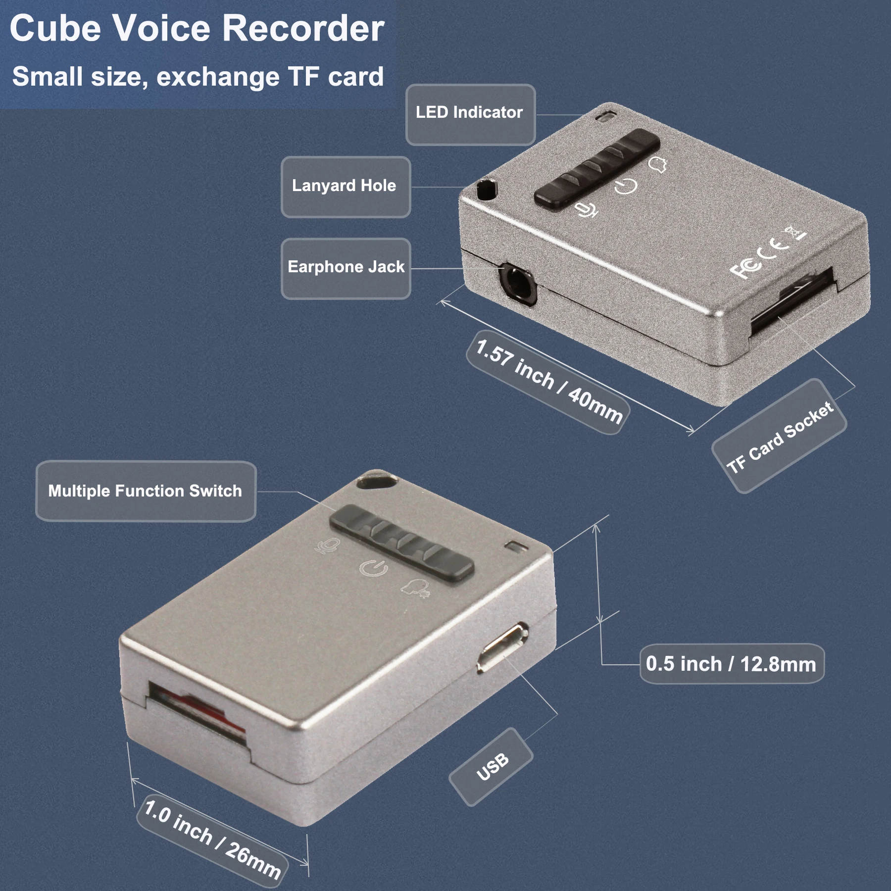 Digital Voice Recorder, 32gb Voice Activated Noise Cancellation