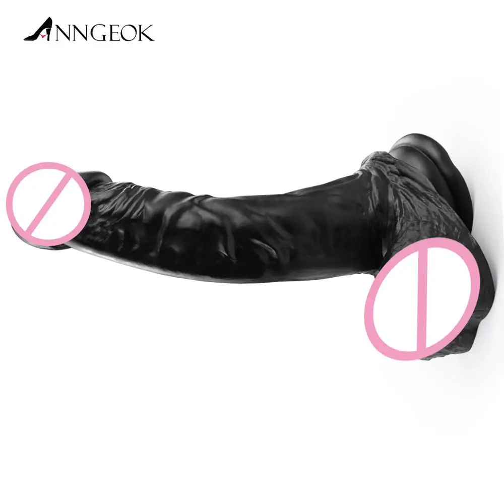ANNGEOK Black Soft Dildo Machine Gun Attachments Replacement Women Female Masturbator Sex Toy AN-S2