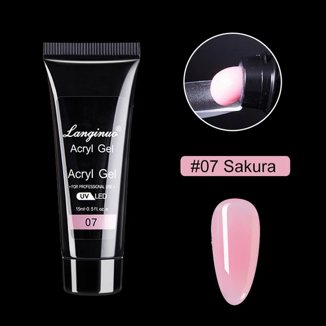 15ml Poly Nail Gel Quick Extensions Builder Extend Nail Art Acrylic Gel Varnish LED/UV Clear White Finger Form Manicure Tool 07