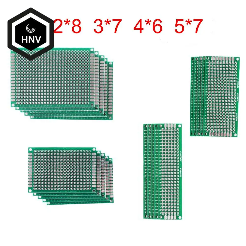 20 pçs/lote 5x7 4x6 3x7 2x8 centímetros Double Side Prototype Diy Placa de Circuito Impresso PCB Protoboard Universal Para Arduino