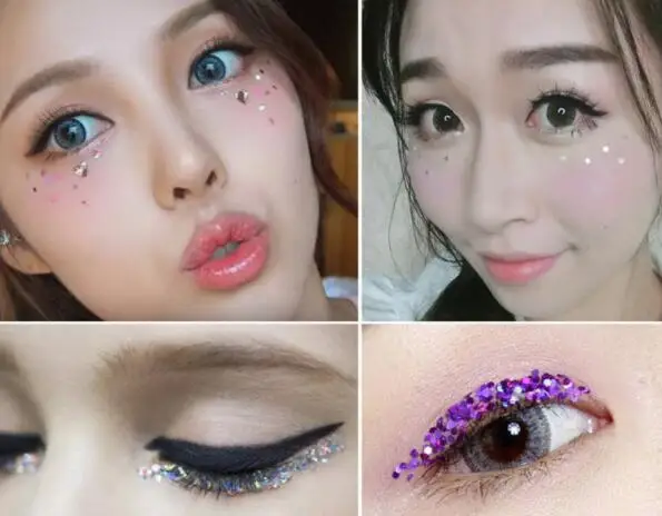 Блестящий Желейный гель-крем для сценического макияжа глаз монохромный блеск