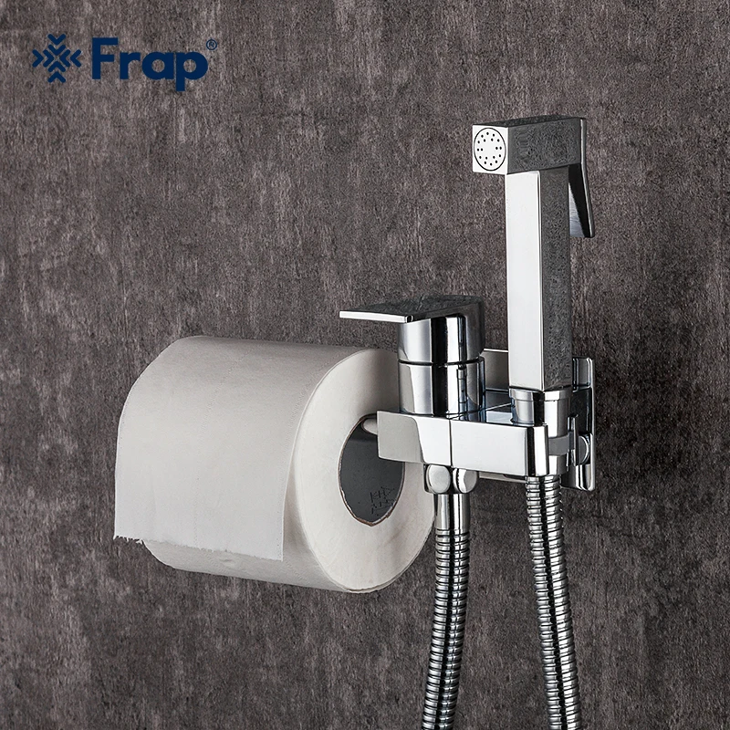Frap Bidet Faucet Brass Shower Tap Washer Mixer Cold Hot Water Mixer Crane Square Shower Sprayer Head Tap Toilet Faucets F7512