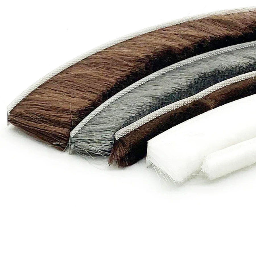 Self Adhesive Draught Excluder Brush Pile Windows Doors Draft Proof Seal 9x5mm 9x9mm 9x15mm 9x23mm Gray/Brown/White