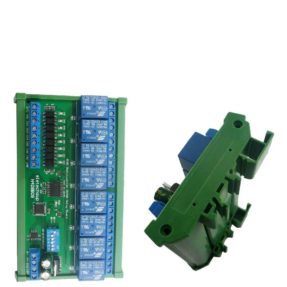 DC 12V 24V 8 Isolated Input &amp Output DIN35 C45 Rail Box UART RS485 Relay Module Modbus RTU Control Switch Board | Обустройство