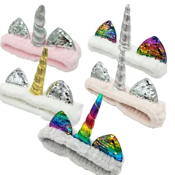 

5Pcs Hairband Lovely Headbands Unicorn Shaped Fahion Hair Band Makedup Head Band for Girl Woman