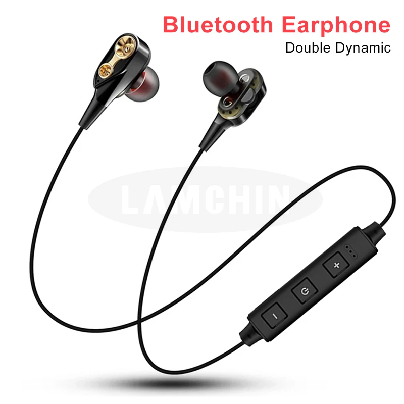 Wireless Bluetooth Earphone Double Dynamic Hybrid High Quality Stereo Headset Bluetooth 5.0 Sport Headset For Xiaomi Iphone