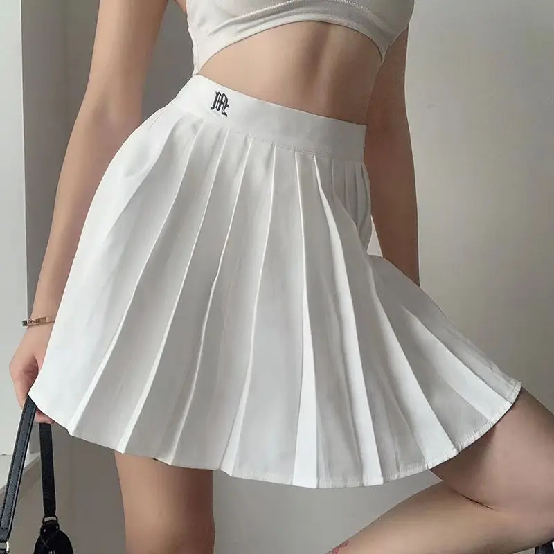 Falda Corta Verano Para Mujer De Cintura Elástica Bordada Sexi Minifalda  Plisada