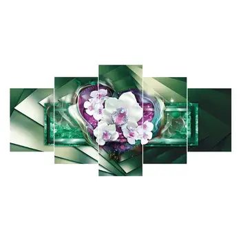 

5D Diy Full Drill Diamond Painting Big Flowers Moth Orchid Cross Stitch Embroidery Kit Home Decor Entrance Wall Picture Green