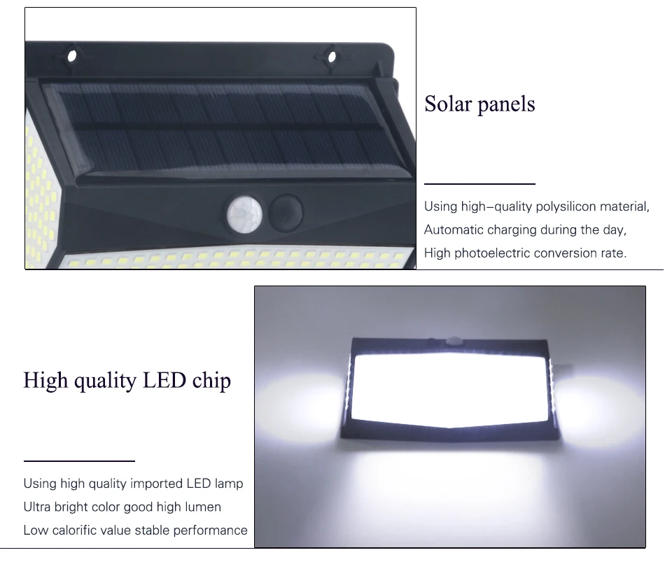 bright solar lights LED Solar Lamp IP65 Waterproof Outdoor Light 3 Modes Adjustable LED Wireless Garden Light Human Sensor Automatically Turn on/off solar garden lights decorative