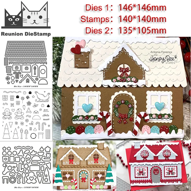 

Reunion 2020 New Arrival Snow House Cutting Metal Decorative Scrapbooking Steel Craft Die Cut and Stamps Embossing Card Stencils