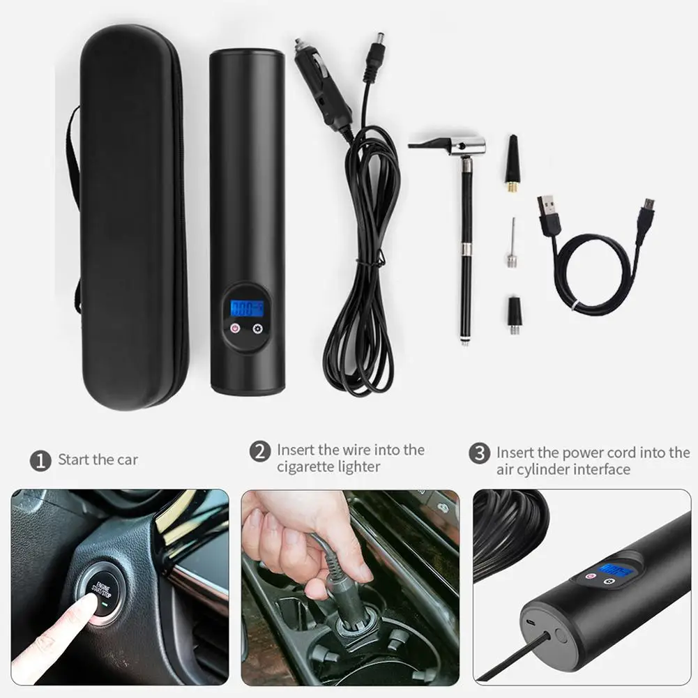 12V 150PSI Portable Car Air Compressor Rechargeable Inflatable Electric Pump With LED Emergency Light Car Tyre Air Pump