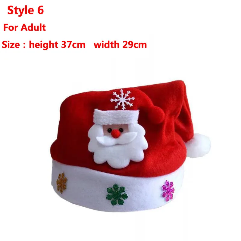 Новинка года, декоративная шапка для взрослых и детей, Рождественская шапка, шапка Санта-Клауса/оленя/снеговика - Цвет: style6