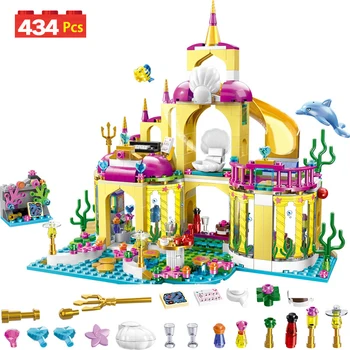 

434pcs Building Blocks Princess Mermaid Undersea Palace Castle Stacking Bricks Compatible Friends Girls Children Toys