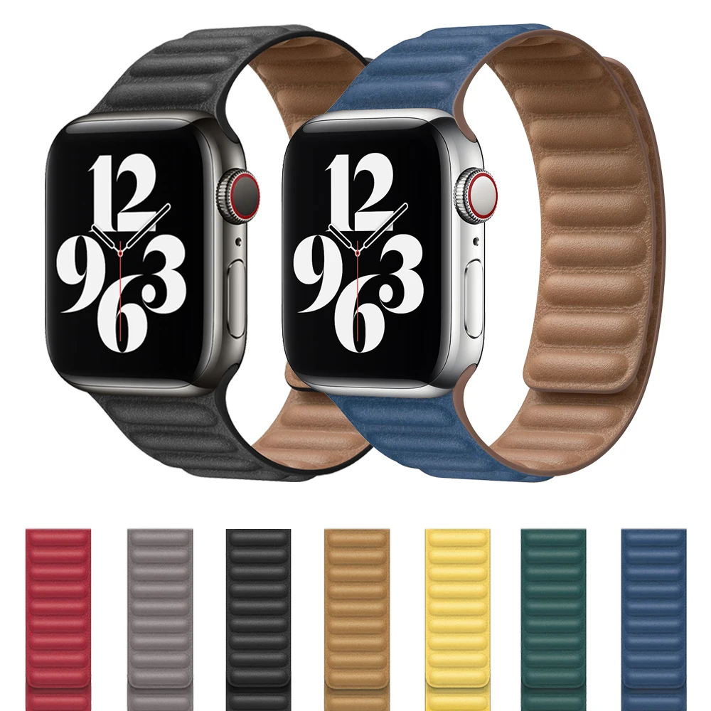 

Magnetic Leather Strap For Apple Watch Band 6 SE 5 4 44mm 40mm Watchbands Bracelet 42mm 38mm Wristbands For iwatch Series 3 2 1