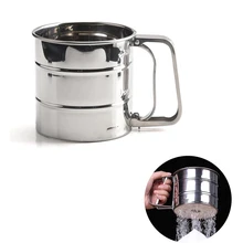 Ручное сито для муки, инструменты для выпечки, полуавтоматическая посуда для тортов из нержавеющей стали, какао-порошок, ручной экранированный сито для сахарной сетки