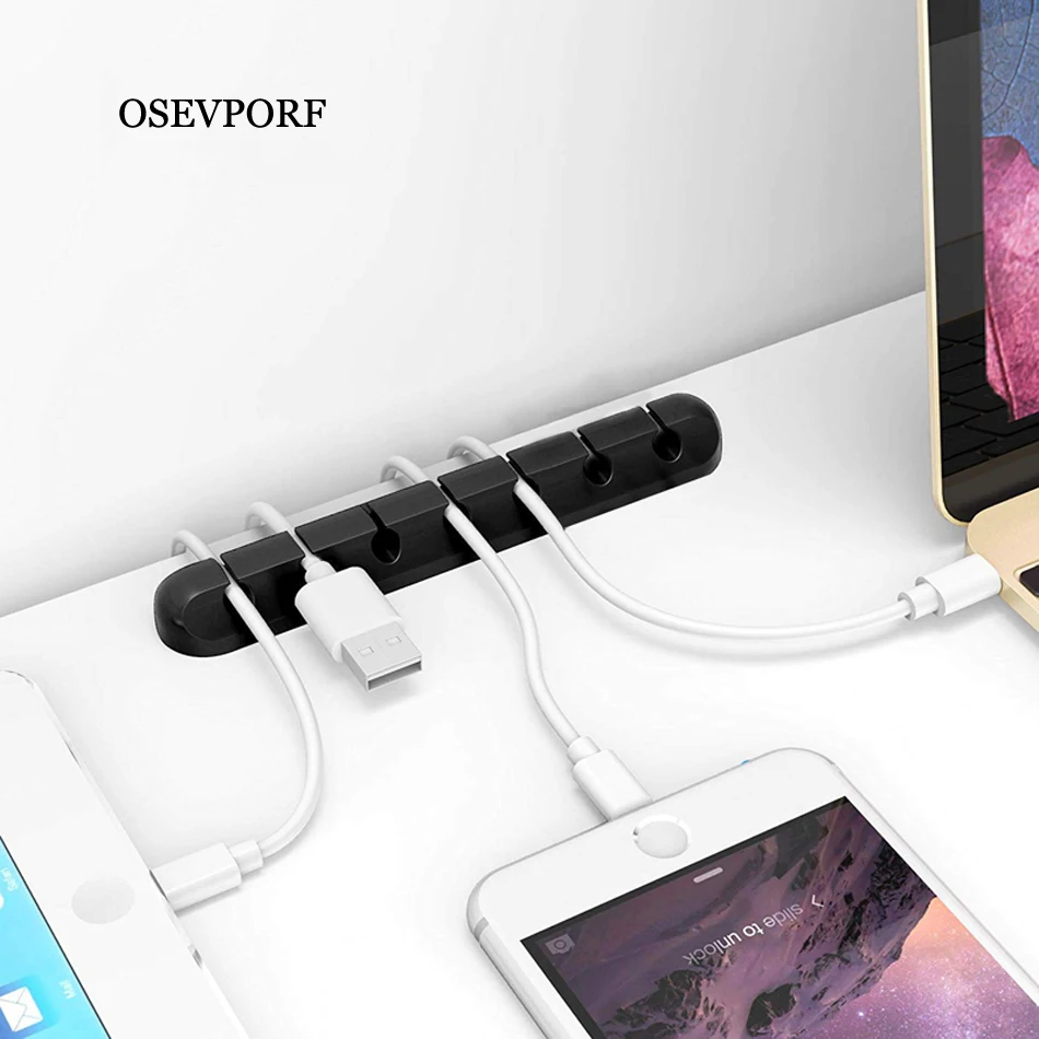 Кабельный органайзер силиконовый usb-кабель намотки гибкий кабель управления кабель с зажимами держатель для наушников наушники провод мыши шнуры