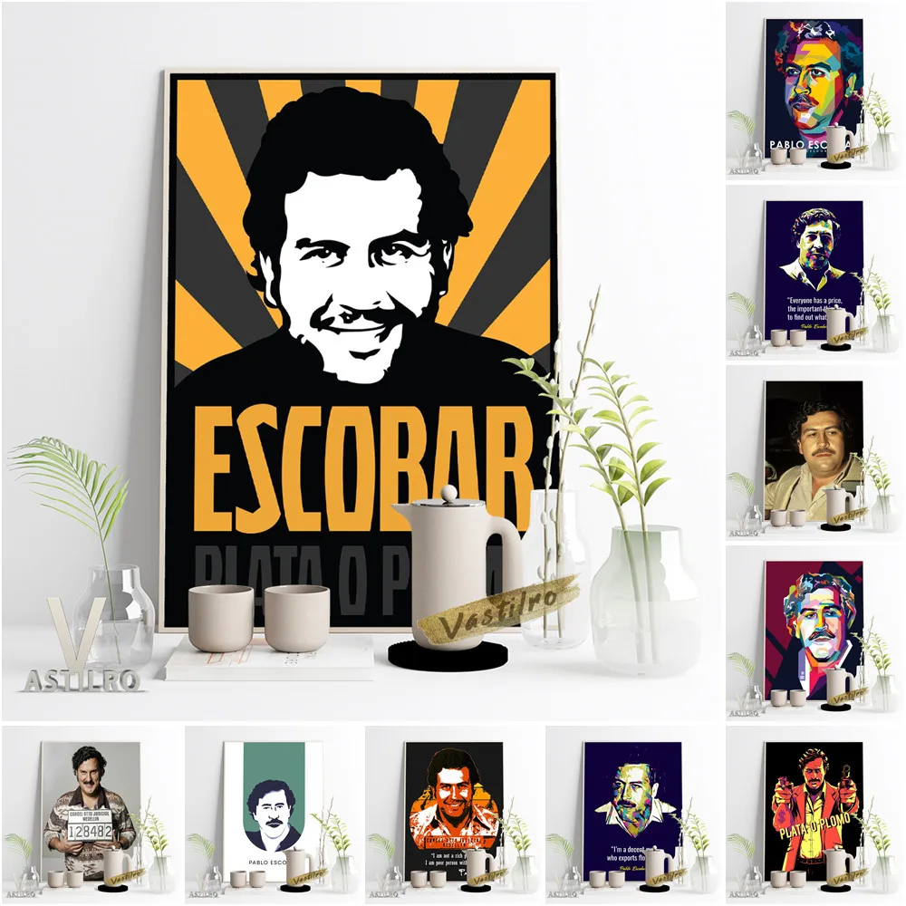 Pablo Escobar принты с героями из мультфильма плакат Винтаж абстрактный портрет холст