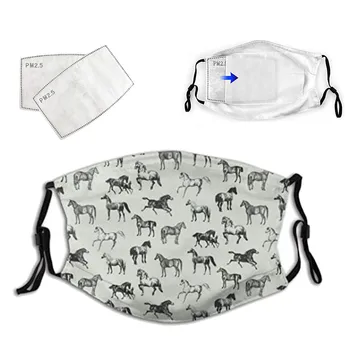 

2020 New Mask Unisex Adult Horse Animal Funny Expression Print Face Outdoor Mouth Breathable Cycling Party Mask Mascararilla