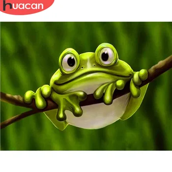 

HUACAN Full Drill Square Diamond Painting Frog 5d Diamond Embroidery Animal 5D Diy Mosaic Decor Home Handmade Art Crafts