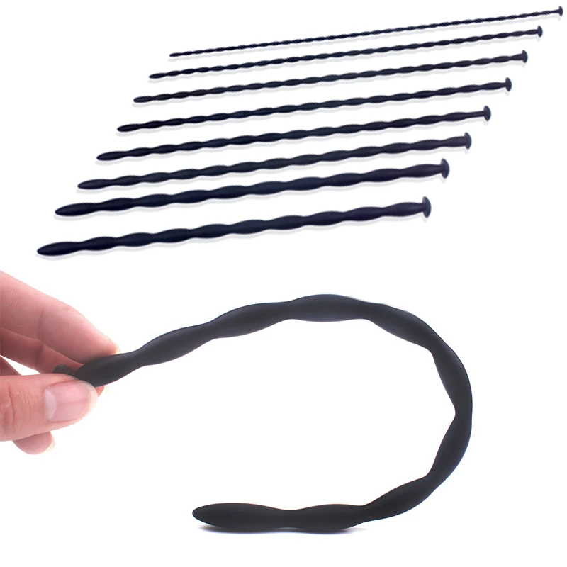 Urethral Catheter Penis Dilator Sound Horse Eye Penis Plug Silicone Catheter Sounding Men Masturbation Sex Toys Urethral Inserts