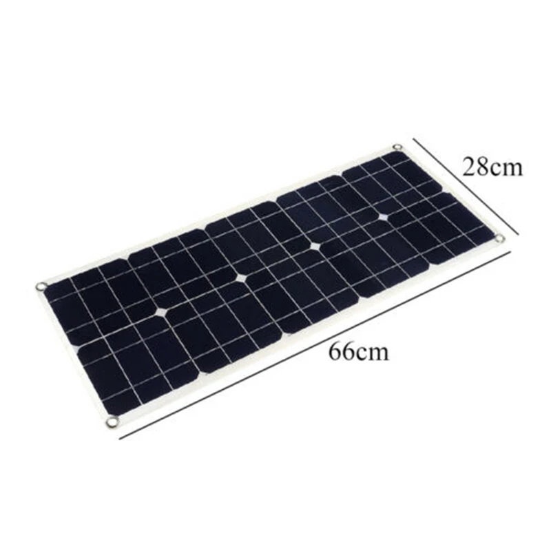 100W 18V Dual USB Solar Panel Battery Charger for Boat Car Home Camping Hiking