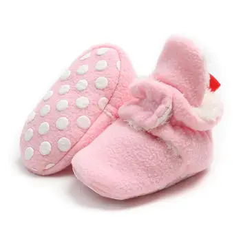 

Winter Baby Cozy Fleece Shoes Booties With Non Skid Bottom Keep Warm Wear Resistant For Toddlers 0-1 Years Old Baby