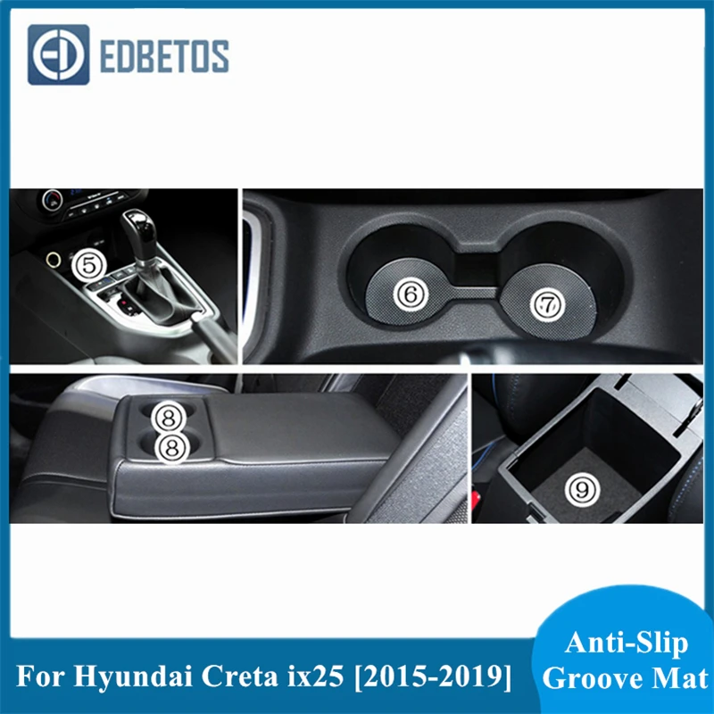Противоскользящий коврик для салона автомобиля Hyundai Creta ix25 2015 2019|Нескользящий