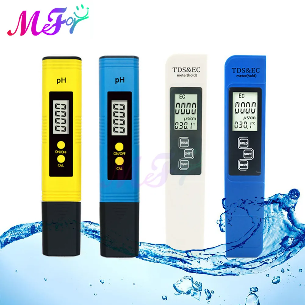 2pcs Portable Digital PH Meter 0.00 14.0 PH Tester TDS&EC Meter Thermometer 0 9999ppm 0.1 80.0degree Water Qualit Monitor|PH Meters| - AliExpress