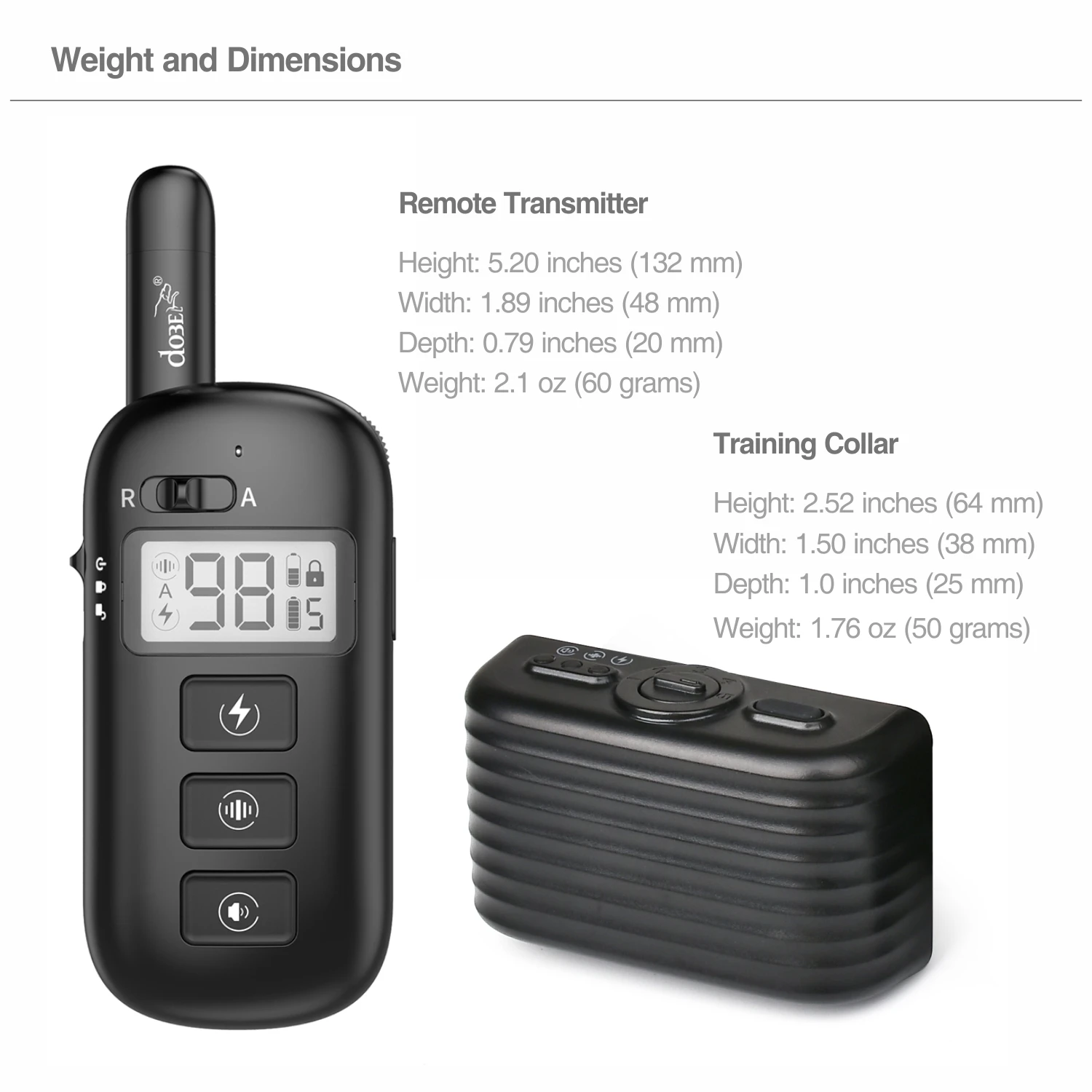 Pet Dog Training Collar Remote Rechargeable Anti Bark Stop Electric 600M Waterproof for 1