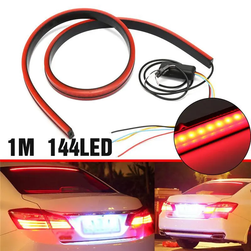12V Flexible Red 100cm Car Additional LED Brake Light Third With Driving Turn Signal Warning Stop Lamp | Автомобили и мотоциклы